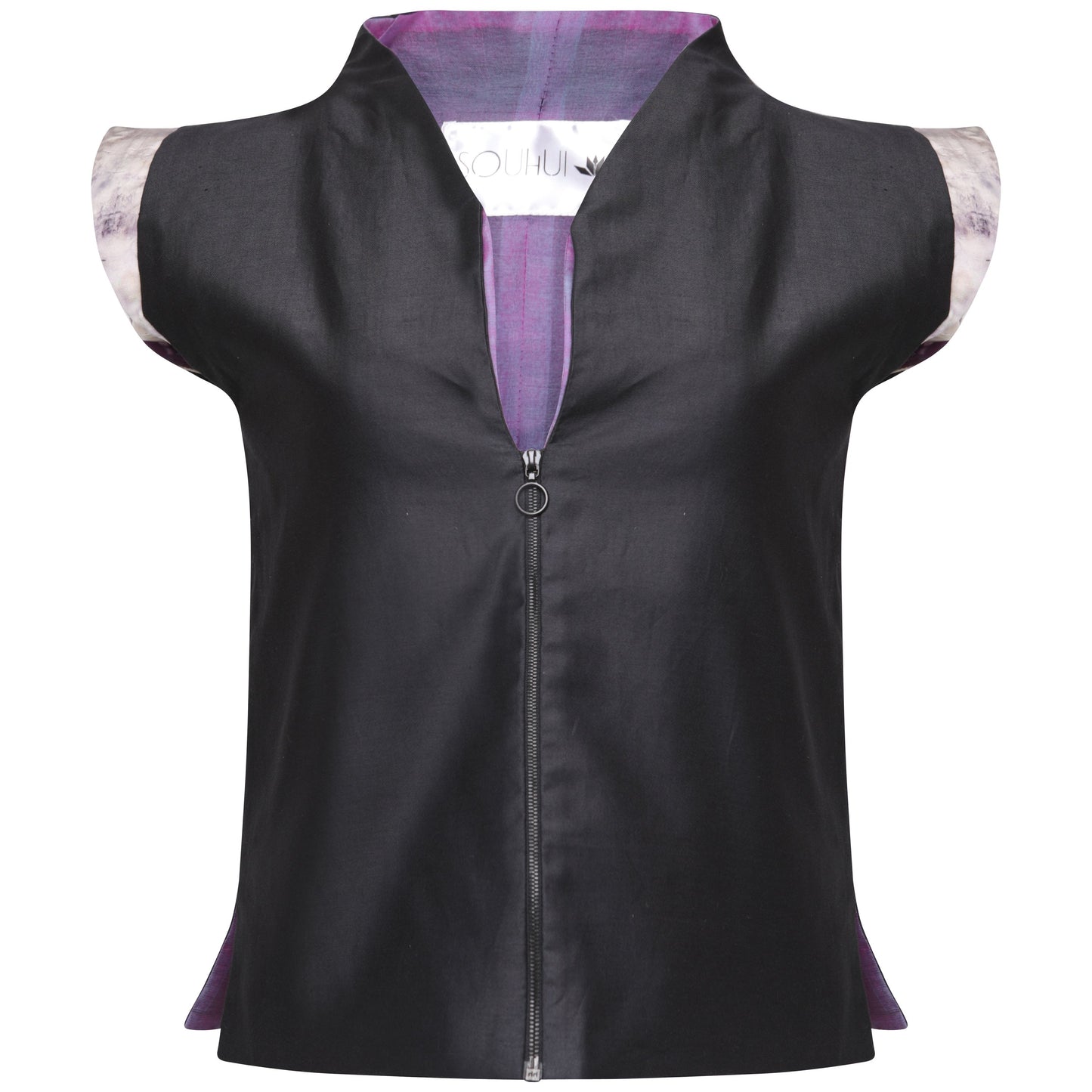 JOKI Zip-up Cap Sleeve Top