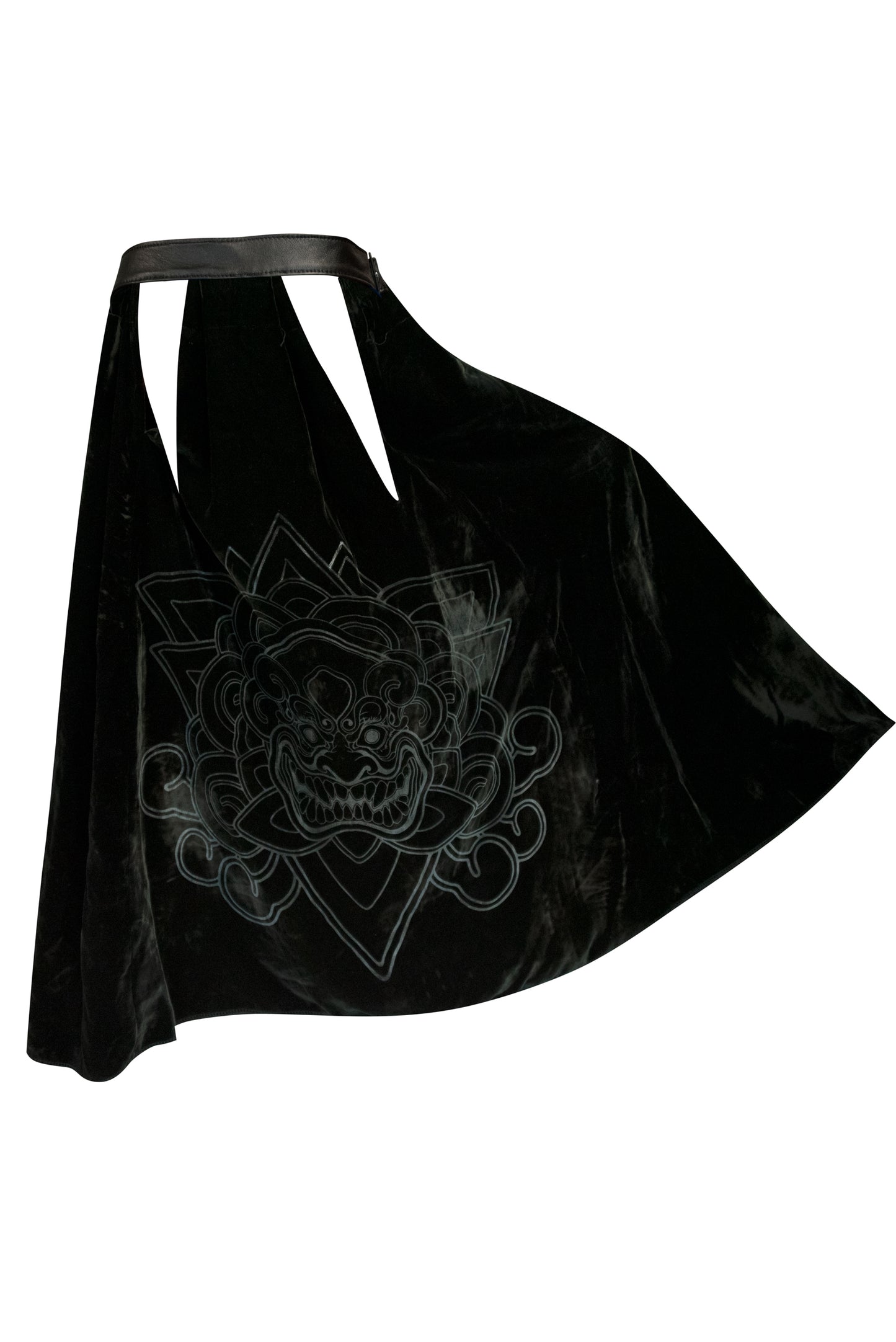 NANSAE Silk Velvet peephole skirt