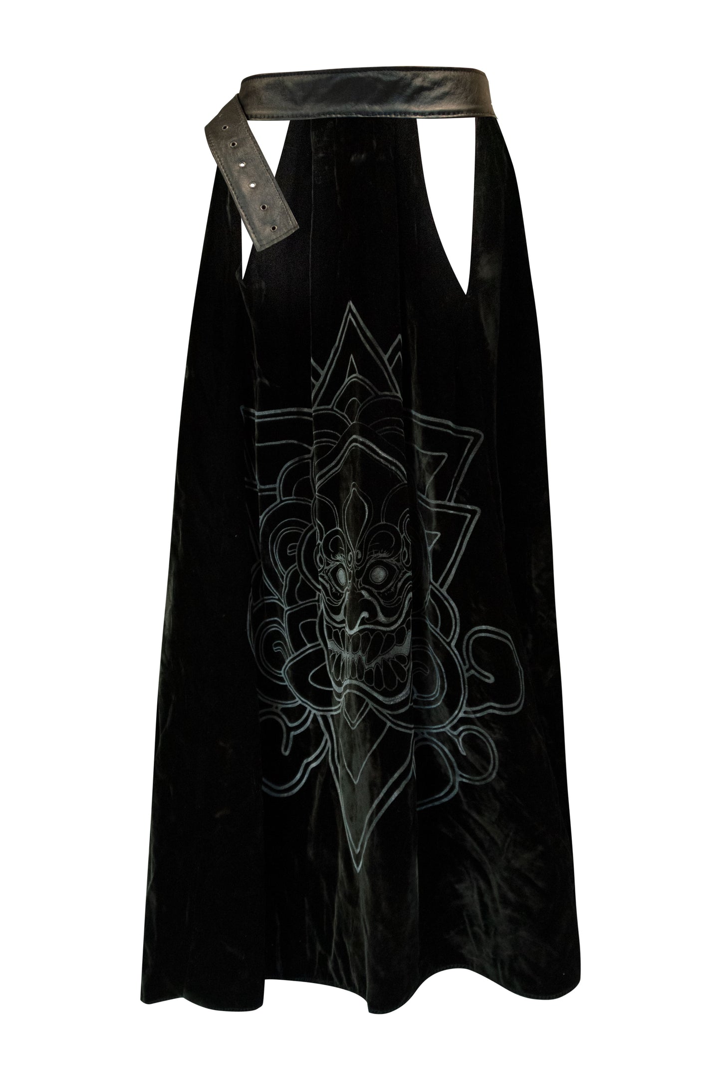 NANSAE Silk Velvet peephole skirt