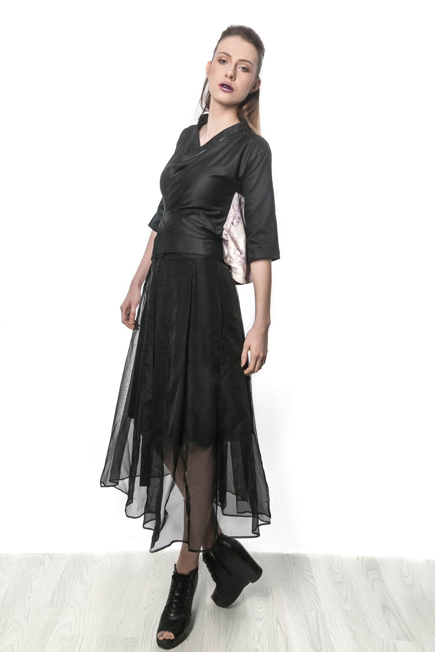 DANGUI Wrap Peplum Blouse
