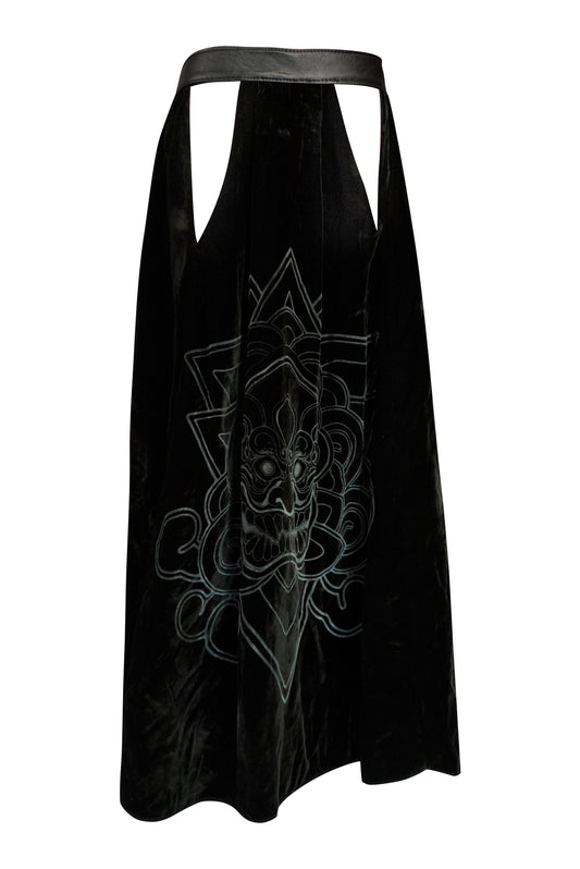 NANSAE Silk Velvet peephole skirt