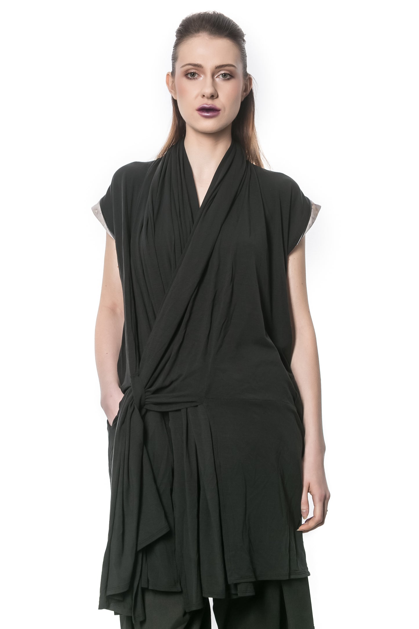 JAHNOT Sleeveless Hooded Cardigan