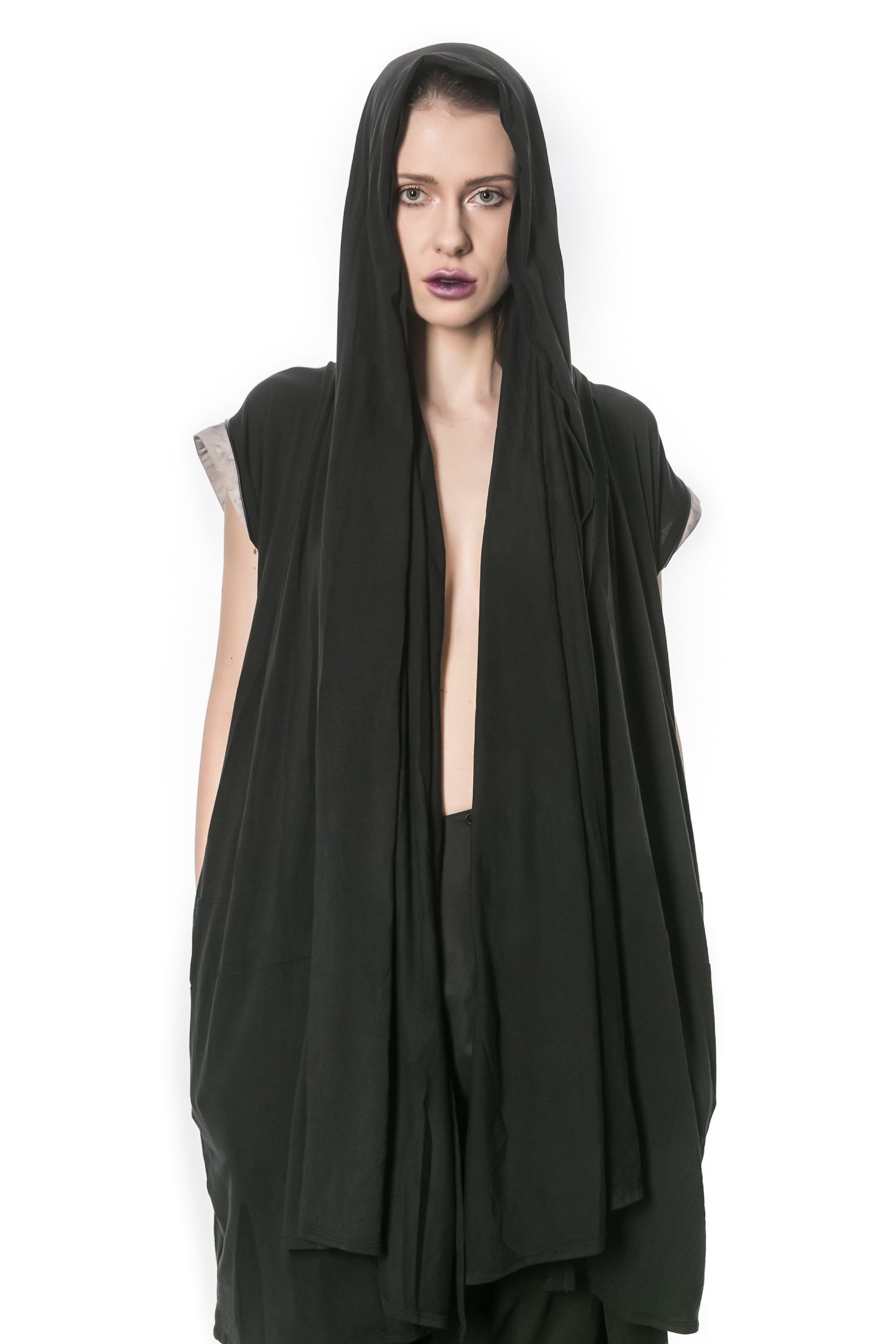 JAHNOT Sleeveless Hooded Cardigan