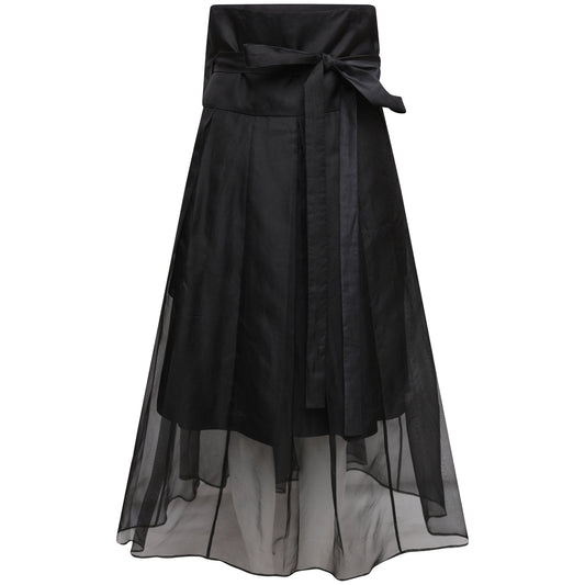 CHIMA Silk Organza Pocketed Maxi Skirt
