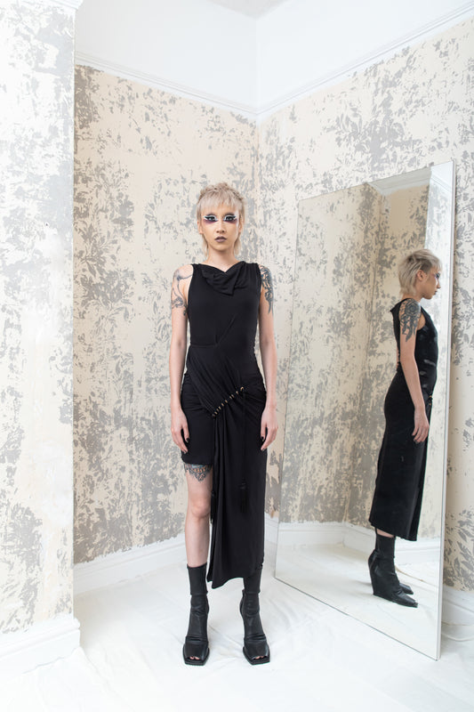 GATHERING Twisted Sheath Dress